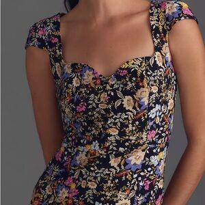 Anthropologie Multicolor Floral Zip Dress